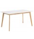 Mesa de comedor rectangular fija madera natural tapa lacada en blanco mdmhogar