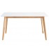 Mesa de comedor rectangular fija madera natural tapa lacada en blanco mdmhogar