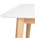 Mesa de comedor rectangular fija madera natural tapa lacada en blanco mdmhogar