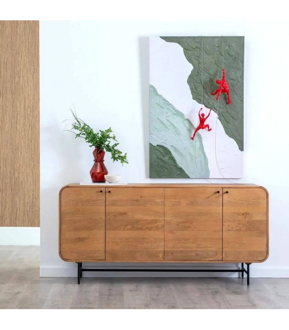 Aparador madera mango metal negro estilo colonial  mdmhogar