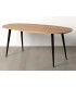 Mesa de comedor ovalada madera mango metal negro mdmhogar