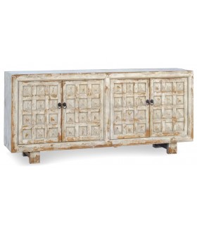 Aparador de estilo oriental madera natural de pino decapado en blanco mdmhogar