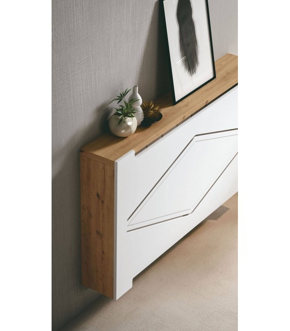 Cubre radiador pequeño rombo madera mdf  frente lacado  mdmhogar
