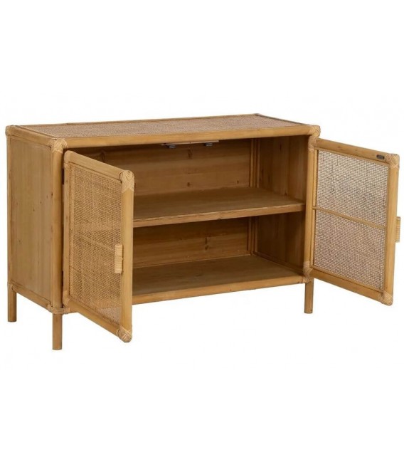 Taquillón con 2 puertas ratán natural trenzado a mano mdmhogar