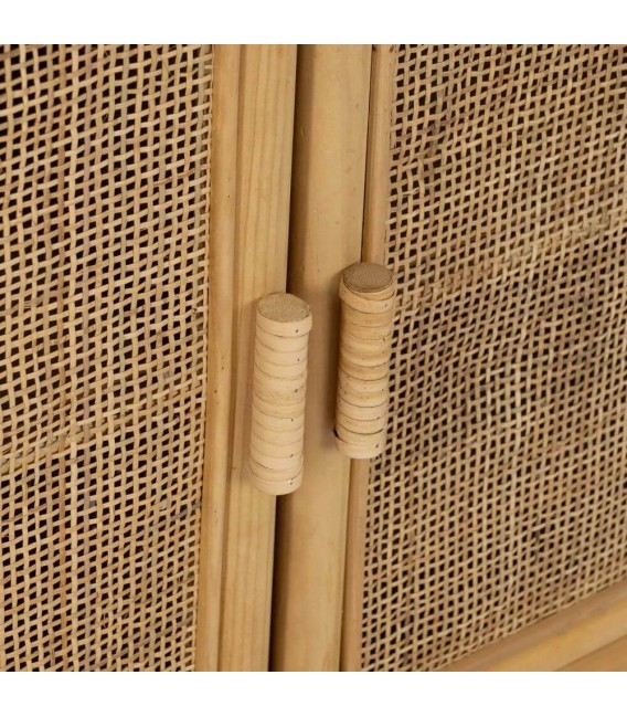 Taquillón con 2 puertas ratán natural trenzado a mano mdmhogar