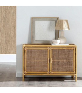 Taquillón con 2 puertas ratán natural trenzado a mano mdmhogar