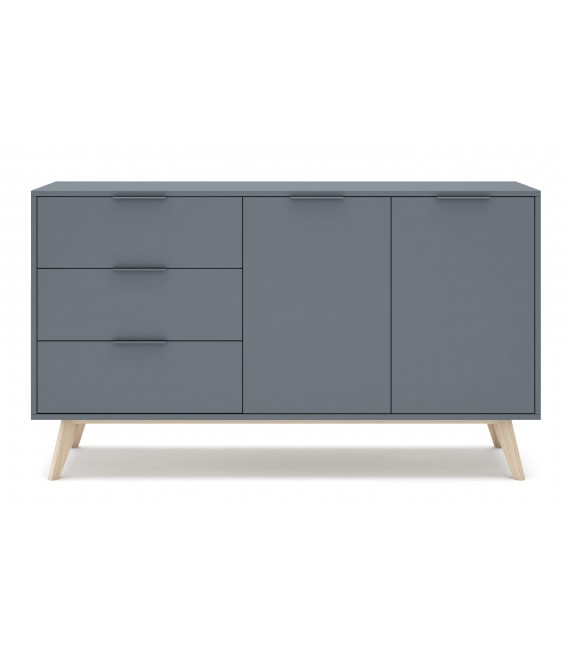 Bonito aparador línea nórdica lacado en color kaki y madera natural mdmhogar