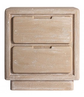 Mesita de noche realizada en madera dm efecto yeso color beige mdmhogar