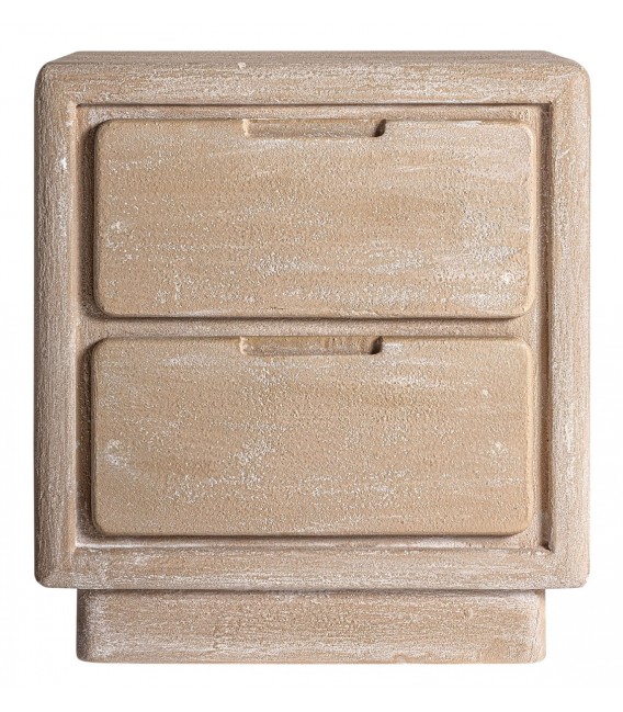Mesita de noche realizada en madera dm efecto yeso color beige mdmhogar