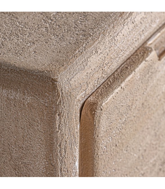 Mesita de noche realizada en madera dm efecto yeso color beige mdmhogar