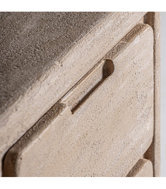 Mesita de noche realizada en madera dm efecto yeso color beige mdmhogar