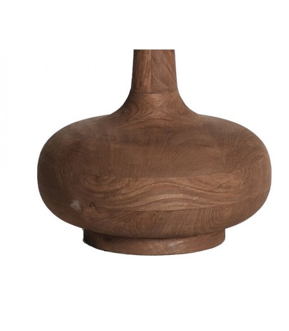 Lámpara de sobremesa grande madera de mango color nogal yute natural mdmhogar