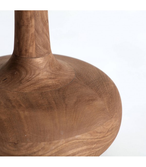 Lámpara de sobremesa grande madera de mango color nogal yute natural mdmhogar