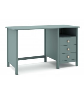 Mesa de escritorio 3 cajones madera de pino lacado en verde mdmhogar