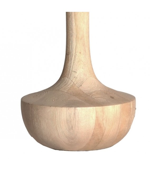 Lámpara de sobremesa grande madera de mango natural pantalla yute mdmhogar