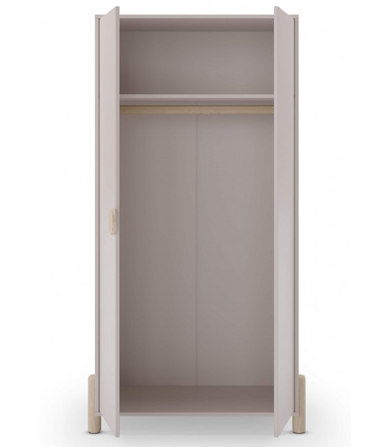 Armario ropero dm lacado en color topo y madera de pino natural mdmhogar