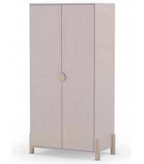 Armario ropero dm lacado en color topo y madera de pino natural mdmhogar