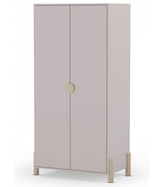 Armario ropero dm lacado en color topo y madera de pino natural mdmhogar