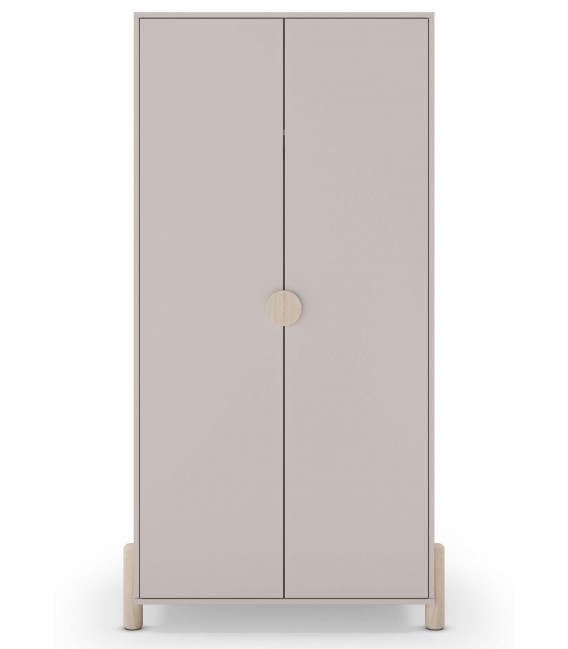 Armario ropero dm lacado en color topo y madera de pino natural mdmhogar