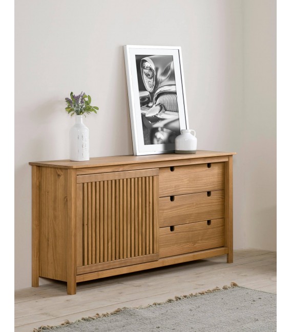 Aparador nuevo rústico realizado en madera maciza pino natural mdmhogar