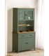 Vitrina combinada pino natural combinado con laca verde