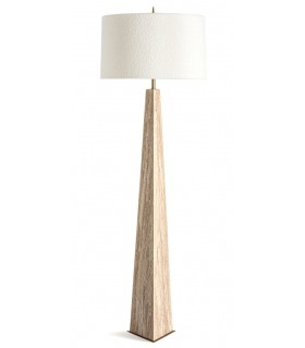 Lámpara de pie grande travertino aplicaciones de bronce boucle blanco mdmhogar