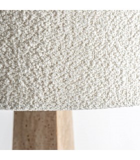 Lámpara de pie grande travertino aplicaciones de bronce boucle blanco mdmhogar