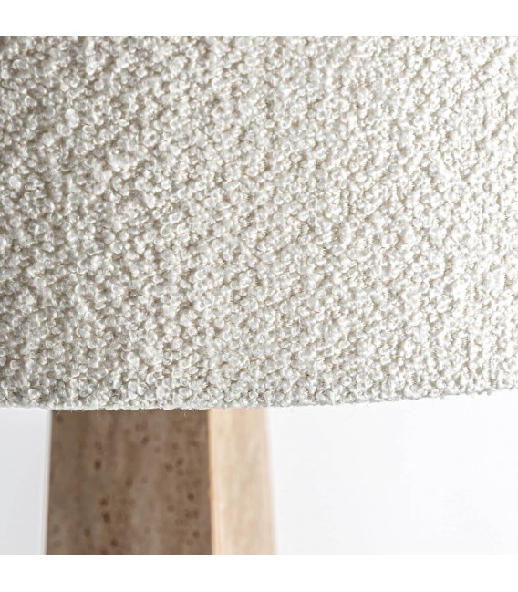 Lámpara de pie grande travertino aplicaciones de bronce boucle blanco mdmhogar