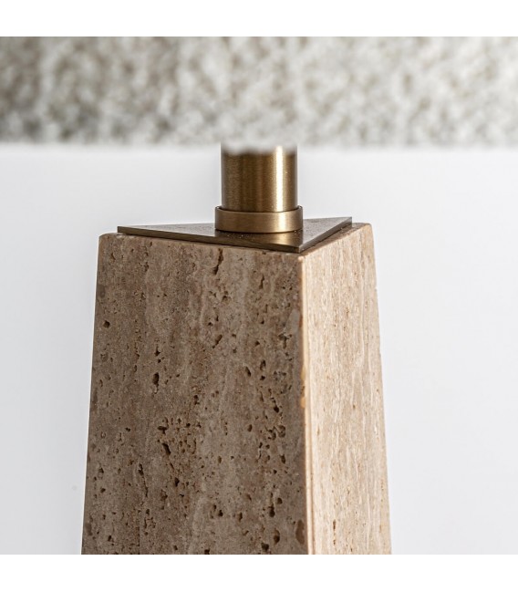 Lámpara de pie grande travertino aplicaciones de bronce boucle blanco mdmhogar