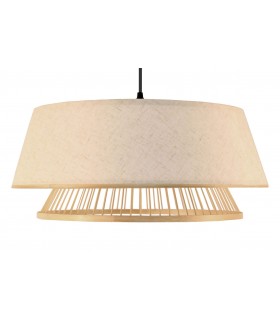 Lámpara de techo bambú natural textil beige oriental mdmhogar