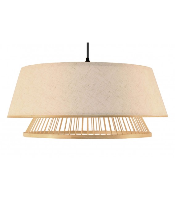 Lámpara de techo bambú natural textil beige oriental mdmhogar