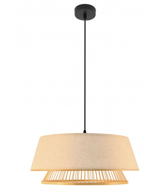 Lámpara de techo bambú natural textil beige oriental mdmhogar
