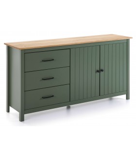 APARADOR 150 X 40 X 80 MALTEC MADERA NATURAL Y VERDE