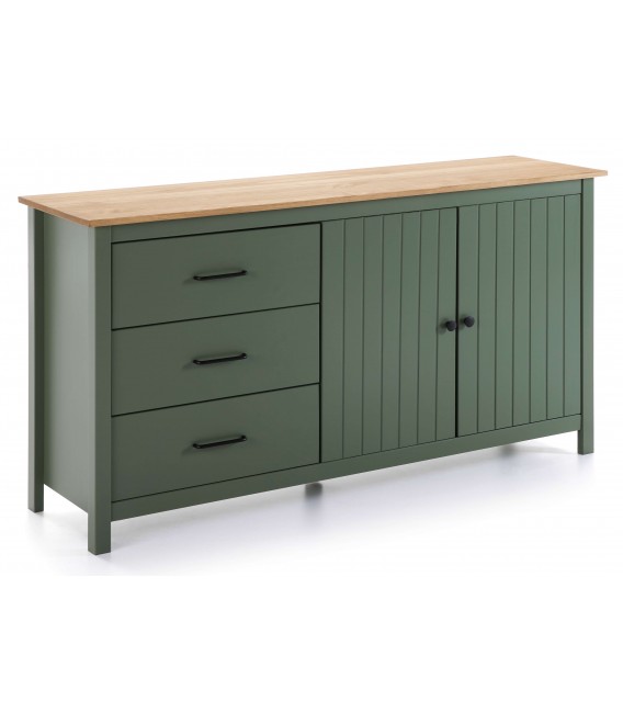 APARADOR 150 X 40 X 80 MALTEC MADERA NATURAL Y VERDE