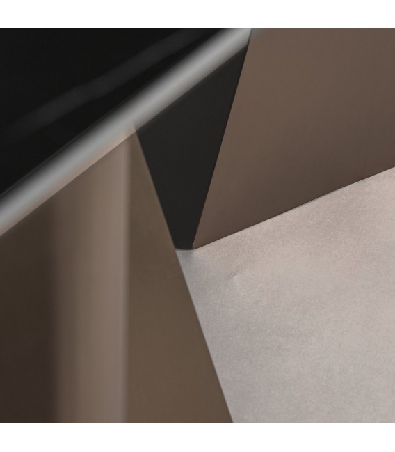 Mesa de comedor grande acero y porcelánico oro y negro, art decó mdmhogar