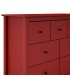 Cómoda pino lacado en rojo de gran capacidad 7 cajones mdmhogar