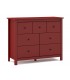 Cómoda pino lacado en rojo de gran capacidad 7 cajones mdmhogar