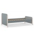 Cama individual realizada en madera de pino natural y laca gris mdmhogar