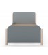 Cama individual realizada en madera de pino natural y laca gris mdmhogar