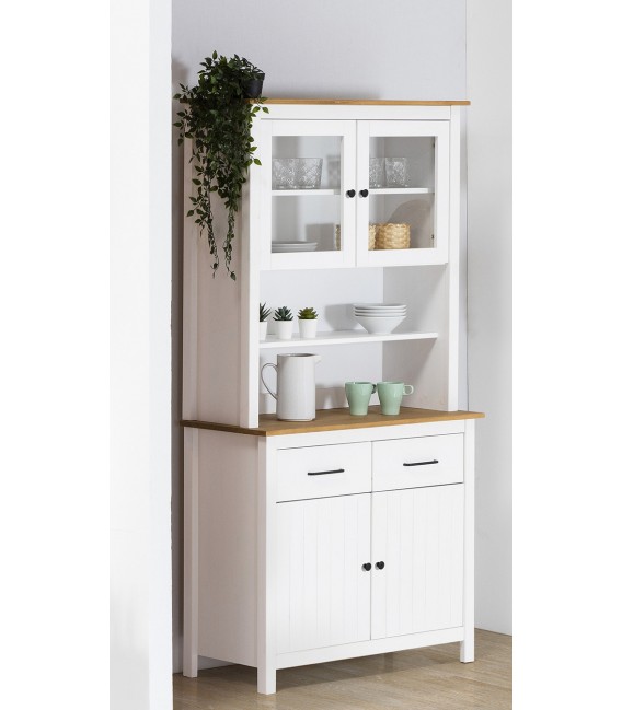 Vitrina realizada en pino natural combinado con laca blanca mdmhogar