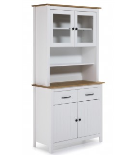 Vitrina realizada en pino natural combinado con laca blanca mdmhogar