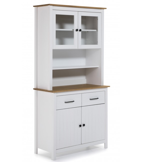 Vitrina realizada en pino natural combinado con laca blanca mdmhogar