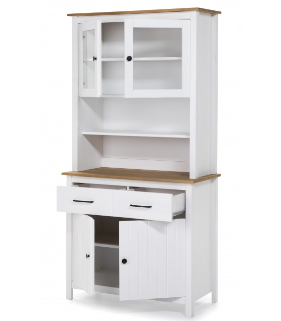 Vitrina realizada en pino natural combinado con laca blanca mdmhogar