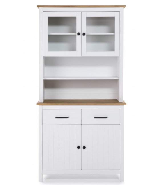 Vitrina realizada en pino natural combinado con laca blanca mdmhogar