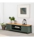 Mueble de TV realizado en pino natural combinado con laca verde mdmhogar
