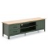 Mueble de TV realizado en pino natural combinado con laca verde mdmhogar