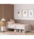 Cama individual madera de pino natural y mdf lacado en color topo mdmhogar