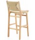 Taburete de barra cómodo madera de hevea y yute trenzado natural mdmhogar