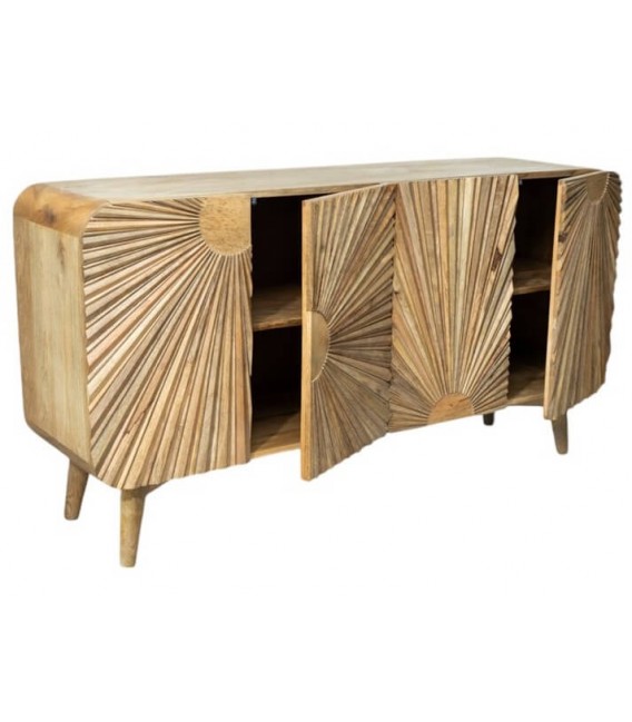 Aparador 4 puertas madera maciza de mango puertas talladas mdmhogar