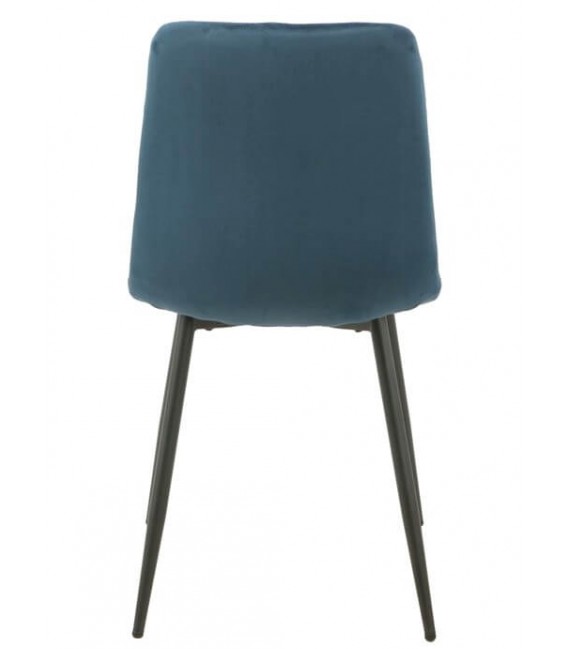Silla cómoda terciopelo color azul patas en metal negro mdmhogar